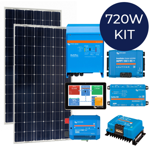 Victron 720W Marine Solar Kit with MultiPlus Inverter, Cerbo GX Controller & Display, Smart BMS & Orion Tr Smart Charger